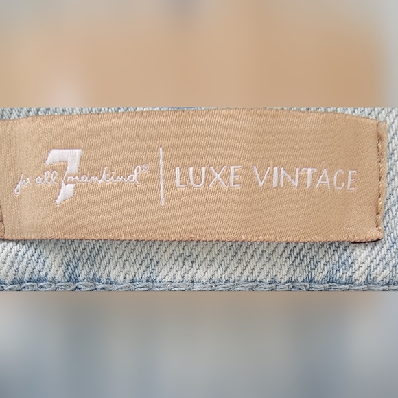 7 For All Mankind Tailorless Dojo Jeans 31 Light Wash Wide Leg Flare - Picture 16 of 16